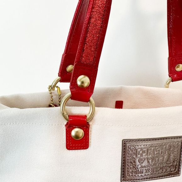 Coach Poppy-Chan Cherry Evie Tote Japanese Kawaii Pink Shoulder Bag 15542 Canvas - Picture 11 of 15